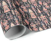 Elegante Black & Pink Nutcracker Elegance Geschenkpapier (Rolleneckpunkt)