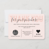 Elegante Black Pink Script Logo Kunde Vielen Dank Dankeskarte (Vorderseite)