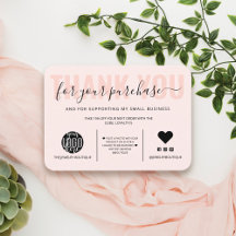 Elegante Black Pink Script Logo Kunde Vielen Dank