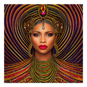 Elegante Black Queen: Art Black History Monte Poster