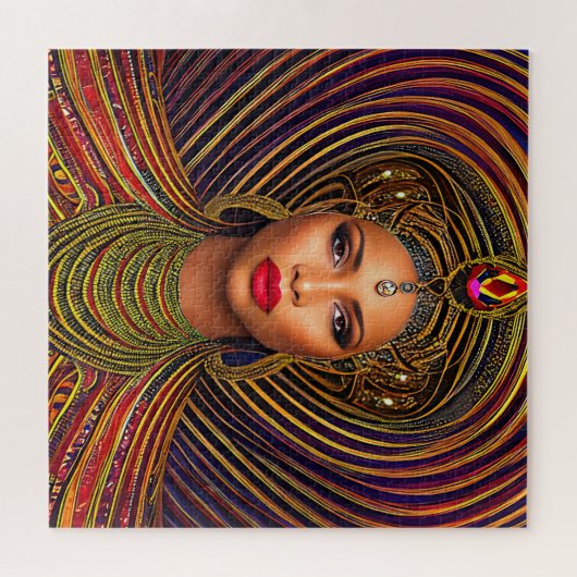 Elegante Black Queen: Art Black History Monte Puzzle (Horizontal)