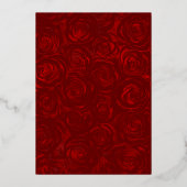 Elegante Black Quinceanera Rote Rose Real Folieneinladung (Rückseite)