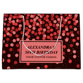 Elegante Black Red Confetti Geburtstag Große Gesch Geschenktüte