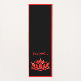 Elegante Black Red Lotus Blume Zen Yoga Namaste Yogamatte