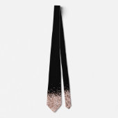 Elegante Black Rose Gold Imitate Glitzer Neck Tie Krawatte (Vorderseite)