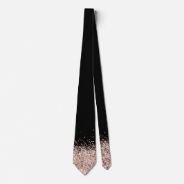 Elegante Black Rose Gold Imitate Glitzer Neck Tie Krawatte