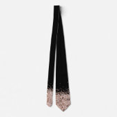 Elegante Black Rose Gold Imitate Glitzer Neck Tie Krawatte (Rückseite)