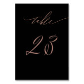 Elegante Black Rose Gold Script No. 23 Wedding Tischnummer (Vorderseite)
