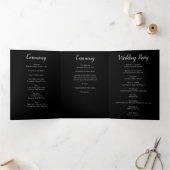 Elegante Black Rose Gothic Hochzeitsprogramme Dreifach-gefaltete Programmkarte (Innenseite)
