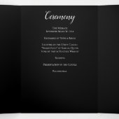 Elegante Black Rose Gothic Hochzeitsprogramme Dreifach-gefaltete Programmkarte (Innenseite Mitte)