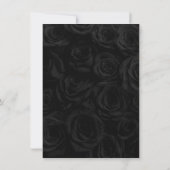 Elegante Black Rose Gothic Quinceañera Einladung (Rückseite)