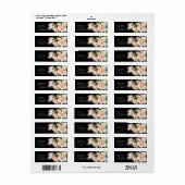 Elegante Black Rose Romance Wedding Rücksendeadres (Vorne)