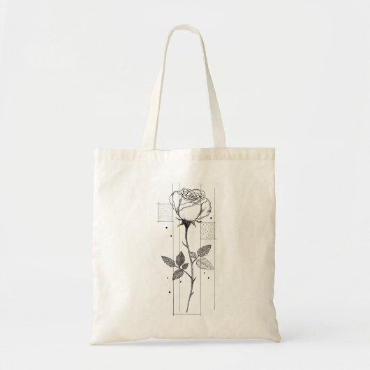 Elegante Black Rose Tote Bag - Stilvolles Geschenk Tragetasche (Vorne)