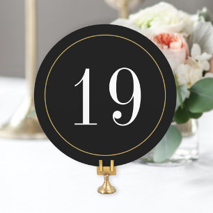 Elegante Black Round Tischnummer Card