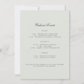 Elegante Black & Sage Bachelorette Wochenendkarte Einladung (Rückseite)