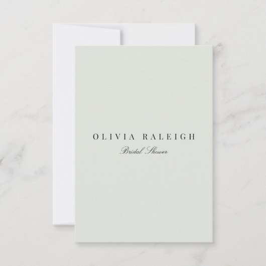 Elegante Black & Sage Bridal Dusche Einladung (Vorderseite)