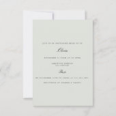 Elegante Black & Sage Bridal Dusche Einladung (Rückseite)