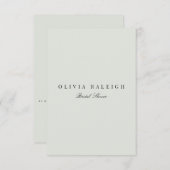 Elegante Black & Sage Bridal Dusche Einladung (Vorne/Hinten)