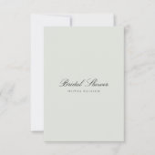 Elegante Black & Sage Bridal Dusche Einladung (Vorderseite)