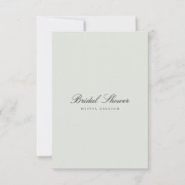 Elegante Black & Sage Bridal Dusche Einladung