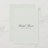 Elegante Black & Sage Bridal Dusche Einladung (Vorne/Hinten)