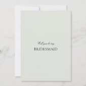 Elegante Black Sage Green Bridesmaid Vorschlagskar Save The Date (Vorderseite)
