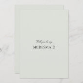 Elegante Black Sage Green Bridesmaid Vorschlagskar Save The Date (Vorne/Hinten)