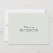 Elegante Black Sage Green Bridesmaid Vorschlagskar Save The Date (Vorderseite)