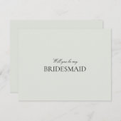Elegante Black Sage Green Bridesmaid Vorschlagskar Save The Date (Vorne/Hinten)