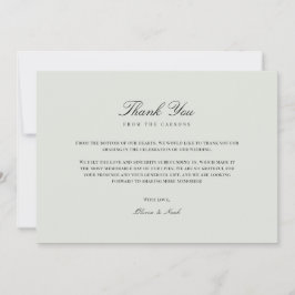 Elegante Black & Sage Green Danke Karte