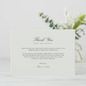 Elegante Black & Sage Green Danke Karte (Stehend Vorderseite)