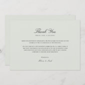 Elegante Black & Sage Green Danke Karte (Vorne/Hinten)