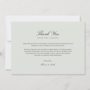 Elegante Black & Sage Green Danke Karte