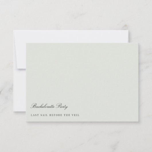 Elegante Black & Sage Green Junggeselinnen-Abschie Einladung (Vorderseite)