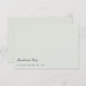 Elegante Black & Sage Green Junggeselinnen-Abschie Einladung (Vorne/Hinten)