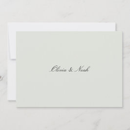 Elegante Black & Sage Green Probe Dinner Card Dankeskarte