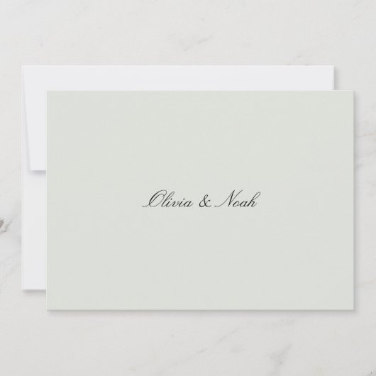 Elegante Black & Sage Green Probe Dinner Card Dankeskarte (Vorderseite)
