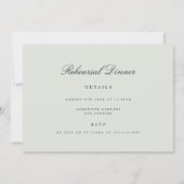 Elegante Black & Sage Green Probe Dinner Card Dankeskarte (Rückseite)