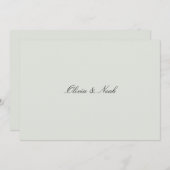 Elegante Black & Sage Green Probe Dinner Card Dankeskarte (Vorne/Hinten)