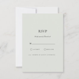Elegante Black & Sage Green RSVP-Karte RSVP Karte