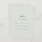 Elegante Black & Sage Green RSVP-Karte RSVP Karte (Vorne/Hinten)