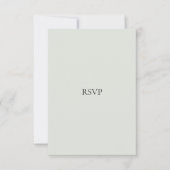 Elegante Black & Sage Green RSVP-Karte RSVP Karte (Vorderseite)