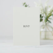 Elegante Black & Sage Green RSVP-Karte RSVP Karte (Stehend Vorderseite)