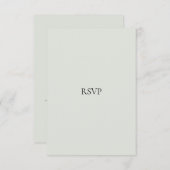 Elegante Black & Sage Green RSVP-Karte RSVP Karte (Vorne/Hinten)