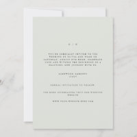 Elegante Black & Sage Green Save the Date Card