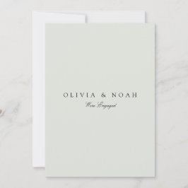 Elegante Black & Sage Verlobung Announcement Card Ankündigung