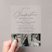 Elegante Black Script 3 Foto Graduation Party Acryleinladungen (Insitu (Handheld))