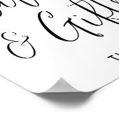 Elegante Black Script Abschluss Cards and Gifts Poster (Ecke)