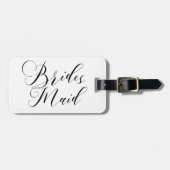 ELEGANTE BLACK SCRIPT BRIDESMAID GEPÄCKANHÄNGER (Vorderseite horizontal)