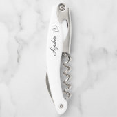 Elegante Black Script Bridesmaid Vorschlag Geschen Kellnermesser (Rückseite)